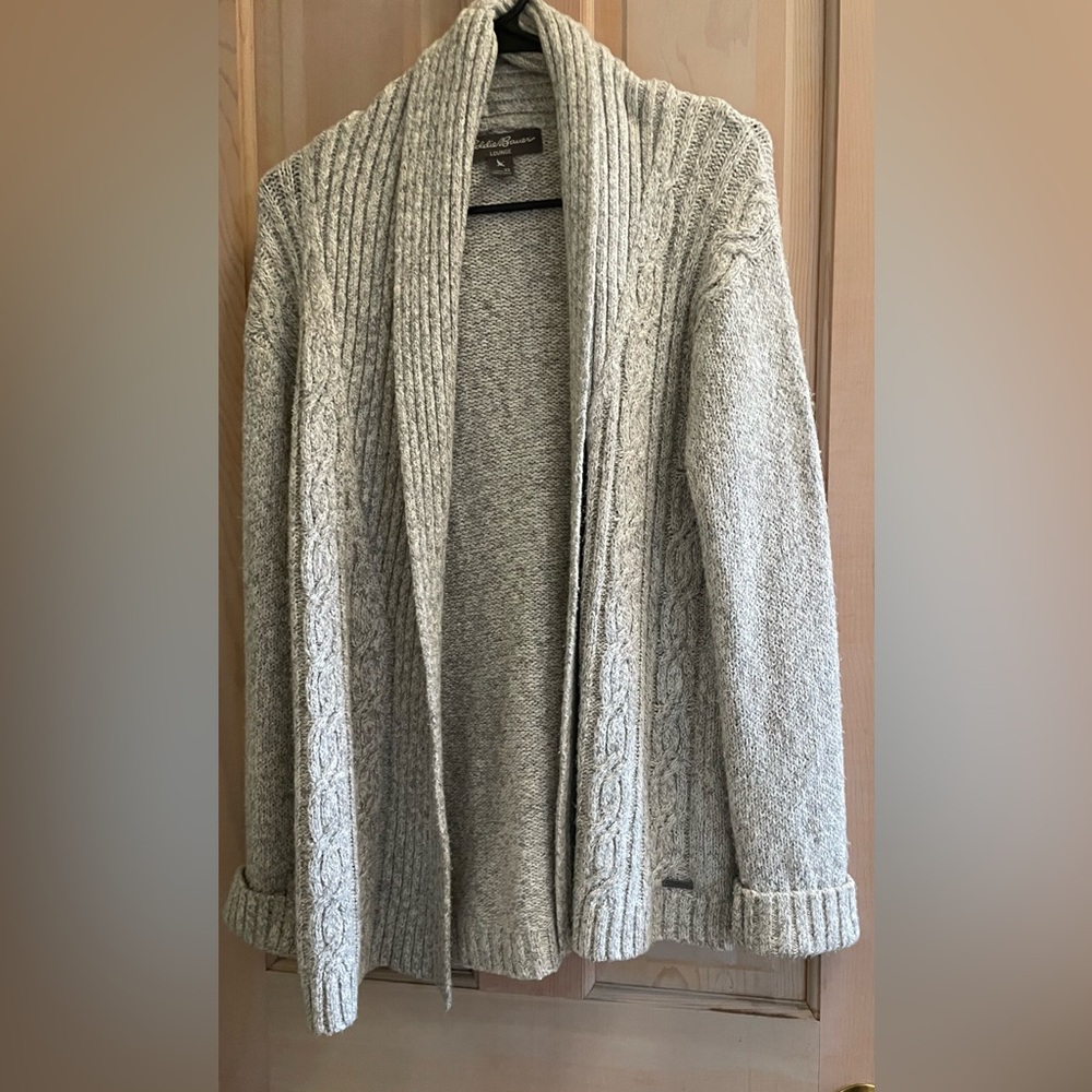 Gray Cable Knit Women's Sweater